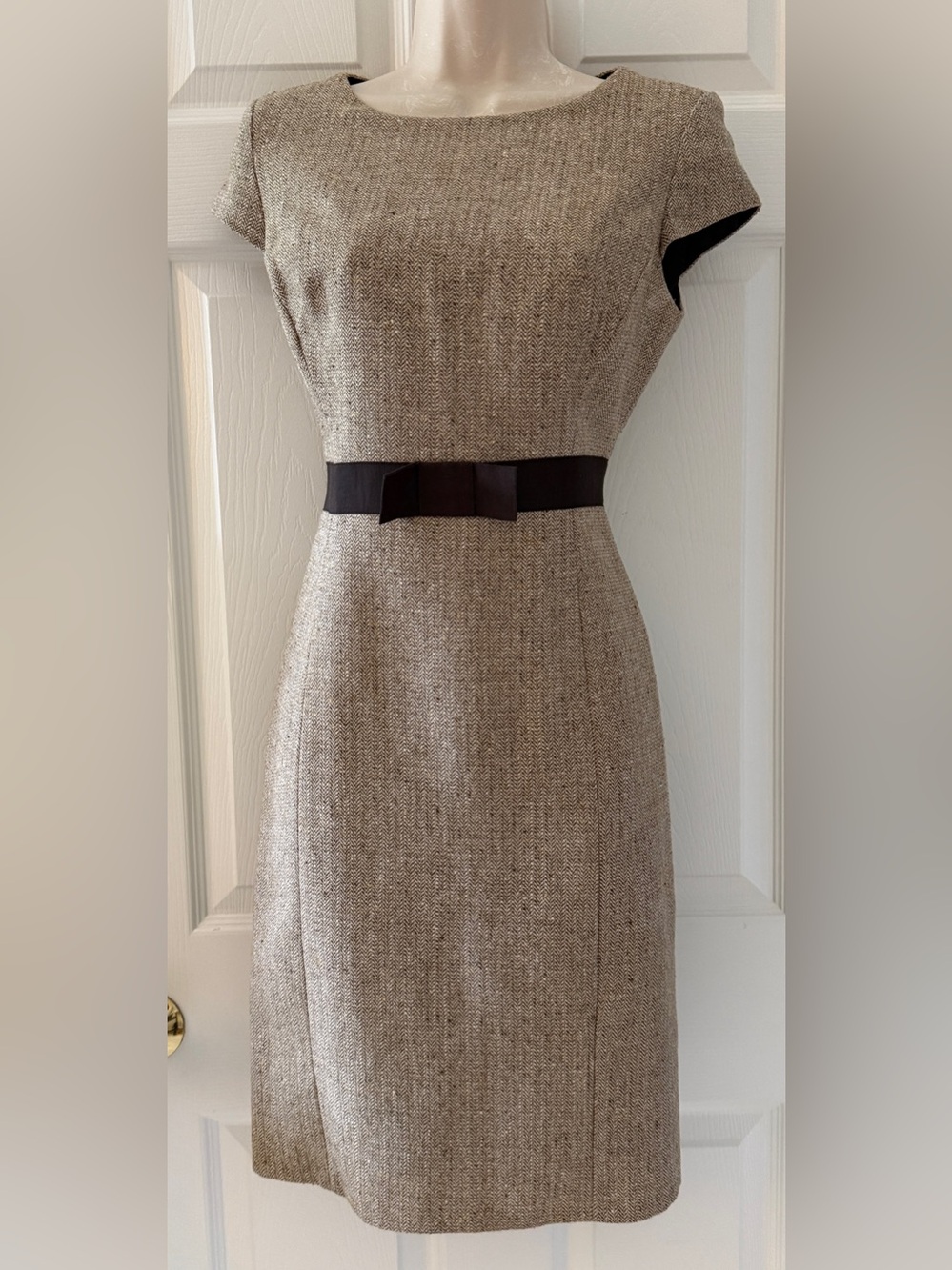 Banana Republic Brown Tweed Sheath Wool Blend Sheath Career Dress Sz 2 *EUC*